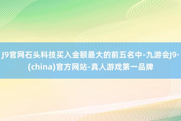 J9官网石头科技买入金额最大的前五名中-九游会J9·(china)官方网站-真人游戏第一品牌