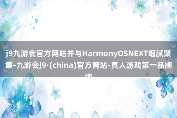 j9九游会官方网站并与HarmonyOSNEXT细腻聚集-九游会J9·(china)官方网站-真人游戏第一品牌